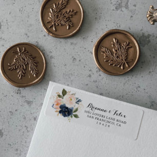 Étiquette Élégante calligraphie florale d'hiver Adresse de r