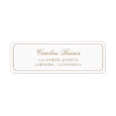 Étiquette Élégante Calligraphie Script Gold Bordure Adresse (Devant)