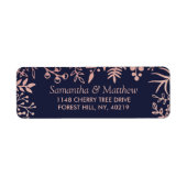 Étiquette Elégante collection de Mariages floraux Roses et m (Devant)