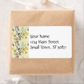 Étiquette Elégante conception de feuilles florales violettes (En situation)