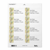 Étiquette Elégante conception de feuilles florales violettes (Feuille entière)