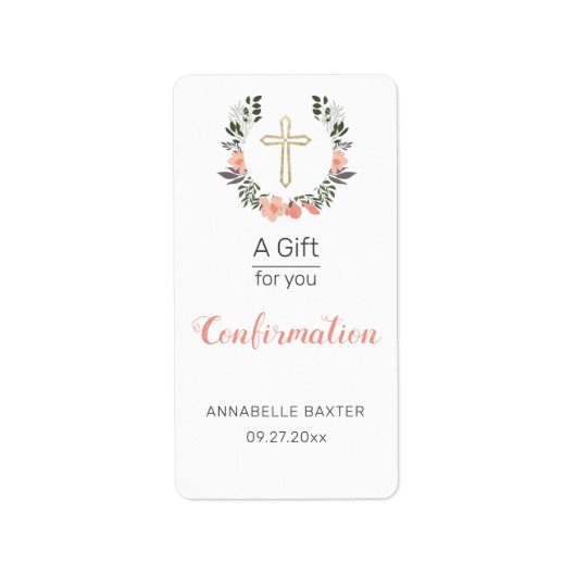 Étiquette Élégante Confirmation Florale Sanitizer à main (Devant)