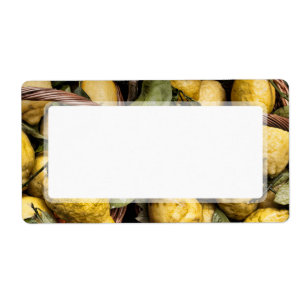 Étiquette Élégante corbeille de citron italien citron de la 