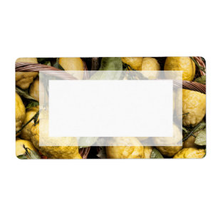Étiquette Élégante corbeille de citron italien citron de la