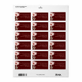 Étiquette Elégante couleur rose rouge Mariage floral (Feuille entière)