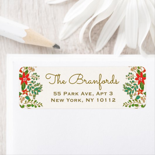 Étiquette Élégante couronne de Noël (En situation)