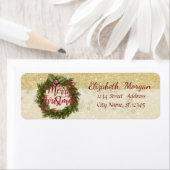 Étiquette Elégante couronne de Noël de Noël, Glitterie (En situation)