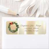 Étiquette Elégante, Couronne de Noël d'or, Vacances (En situation)