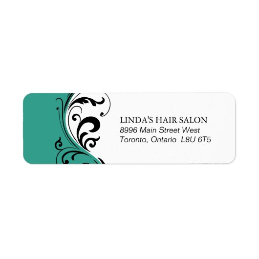 Étiquette élégante d'adresse de retour (Devant)