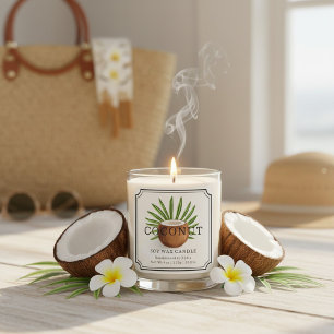 Étiquette élégante de bougie en cire de coco soja