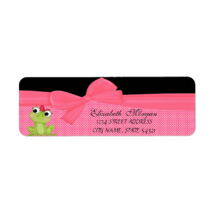 Étiquette élégante de grenouille drôle mignonne