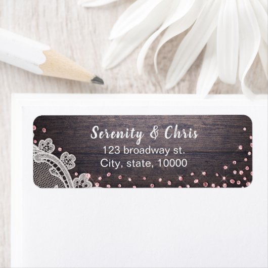 Étiquette Elégante dentelle et parties scintillant rousse en (En situation)