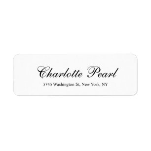 Étiquette Élégante écriture manuscrite classique noir et bla