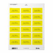Étiquette Élégante écriture moderne à la main clair jaune (Feuille entière)