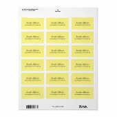 Étiquette Élégante écriture moderne à la main clair jaune (Feuille entière)