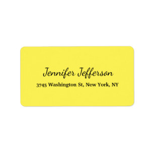 Étiquette Élégante écriture moderne à la main simple Jaune