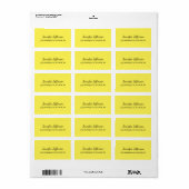 Étiquette Élégante écriture moderne à la main simple Jaune (Feuille entière)