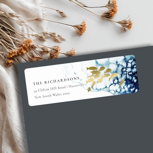 ÉTIQUETTE ÉLÉGANTE ÉLÉGANTE LABE D'ADRESSE DE POISSON DE LA 