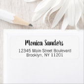 Étiquette Élégante Femme Fille Moderne Chic Script noir (En situation)