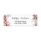 Étiquette Élégante Fête des mariées Florale d'hiver Adresse  (Devant)