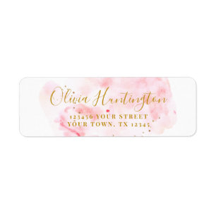Étiquette Élégante Fête des mariées rose et or Adresse de re