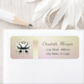 Étiquette Élégante Fleur de Lotus Blanc tendance (En situation)