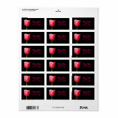 Étiquette Élégante fleur de tulipe unique (Feuille entière)