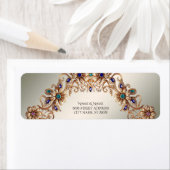 Étiquette Élégante Fleurs de bijoux en or Adresse de retour (En situation)