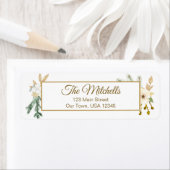 Étiquette Élégante florale d'or hivernal (En situation)