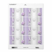 Étiquette Élégante Lavande de mariage violet Lilac 3 (Feuille entière)