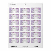 Étiquette Élégante Lavande de mariage violet Lilac 4 (Feuille entière)