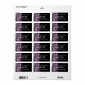 Étiquette Élégante Lavande violet Roses Moderne Lettres (Feuille entière)