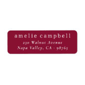 Étiquette Élégante Limite Bourgogne Adresse de retour (Devant)