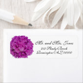 Étiquette Elégante magenta rose hydrangée florale roses (En situation)