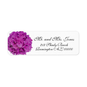 Étiquette Elégante magenta rose hydrangée florale roses