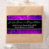 Étiquette Elégante Mariage noir et blanc Parties scintillant (En situation)