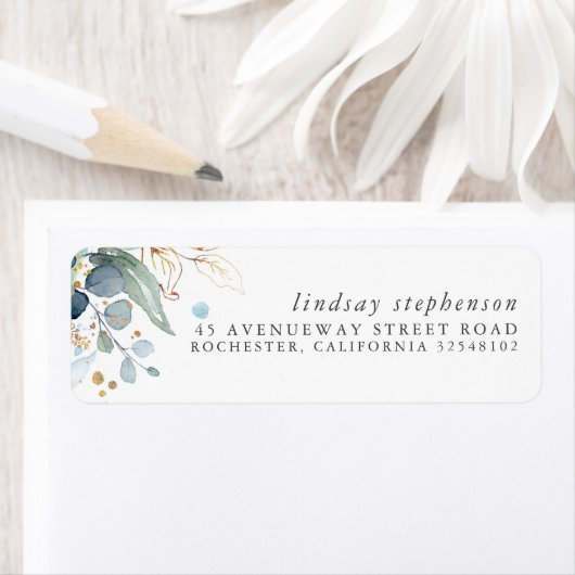 Étiquette élégante moderne de verdure dorée (En situation)