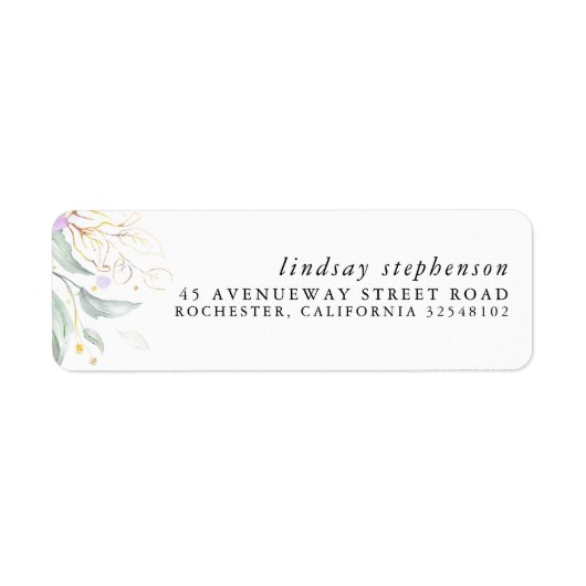 Étiquette élégante moderne de verdure dorée (Devant)