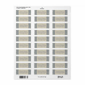 Étiquette Elégante Motif baroque Bleu et Beige (Feuille entière)