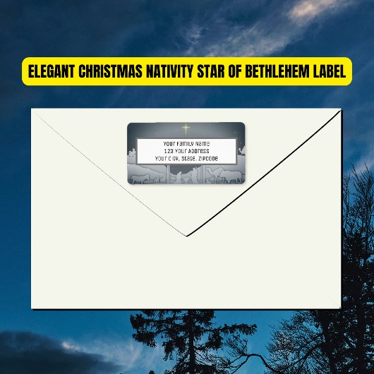 Étiquette Élégante Nativité De Noël Star De Bethléem