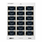 Étiquette Elégante Noir et Blanc Or moderne Calligraphie L (Feuille entière)