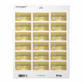 Étiquette Élégante Parties scintillant d'or Ombre ananas (Feuille entière)