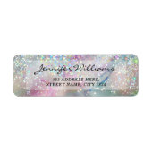 Étiquette Élégante Parties scintillant holographique Pastel  (Devant)