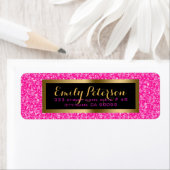 Étiquette Elégante Parties scintillant Rose Chaud Et Blanc (En situation)