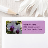 Étiquette Élégante photo violette et blanche orchidée (En situation)