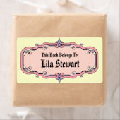 Étiquette Élégante plaque de livre encadrée (En situation)