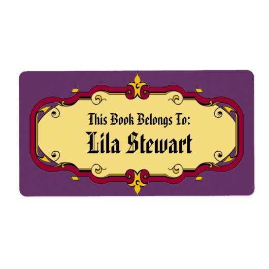 Étiquette Élégante plaque de livre encadrée (Devant)