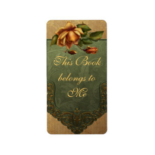 Étiquette Élégante plaque Rose d'automne