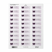 Étiquette élégante prune à nœud violet rayée (Feuille entière)