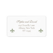 Étiquette Élégante Regency Green Fleur de Lis Mariage (Devant)